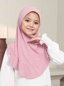 1 chiếc khăn trùm đầu Hijab cho bé gái/trẻ em, khăn trùm đầu một mảnh Amira Hồi giáo dễ đội, khăn trùm đầu cho bé gái, khăn choàng Hồi giáo thích hợp cho các hoạt động ngoài trời và sử dụng hàng ngày - 1PC - Xem 3