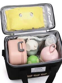 HYQ2009 Large Capacity Multifunctional Waterproof Thermal Lunch And Travel Bag - màu đen - Xem 3