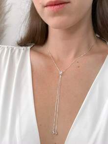 Light Point Necklace With Adjustable Double  Plated In 18k Gold And 925 Silver - 銀色 - 查看 2