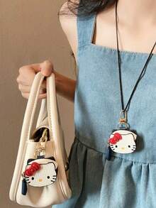 Sanrio 1 قطعة سانريو مفتاح كيتي القطة الكرتونية الجميلة، قلادة كيتي، جودة عالية من الجلد الصناعي، إكسسوار عصري للحقائب، هدية متنوعة للأحباء والعائلة والمعلمين والزملاء والجيران