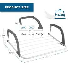 Rainberg 5 Bar Radiator Clothes Airer Rack With Adjustable Arms For Hanging Drying And Accessories - Hangable  Metal Hook - 3 - View 3