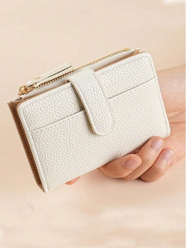 European And American Style Litchi Grain Minimalist Women Wallet High-End Quality Bifold Multi Card Slots Zipper Coin Purse For Women Money Wallet Mini Wallet Purse Wallet Y2K Small Wallet Cute Wallet