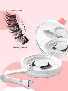 Waloshow 1 Pair New Five Seven Magnetic False Eyelashes, Suitable Size, With Adhesive Stickers, Reusable, No Glue Needed, Create Natural Cat Eye Makeup Look Without Eyeliner - Natural Lashes - View 9