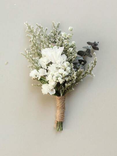 1/2/4/6/8/10/12 Bunches Blue Mini Dried Flowers Bouquet, Boho Wedding Table Centerpiece Dried Flowers Bouquet, Dried Pampas Grass, Groom & Groomsmen Boutonniere, Dried Cake Flowers