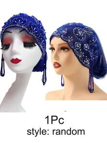 1 Chiếc Khăn trùm đầu Hồi giáo đính hạt ren mới dành cho nữ, Đa năng, Thời trang, Chất lượng cao, Thủ công, Mũ thoáng khí - Nhiều màu - Xem 13