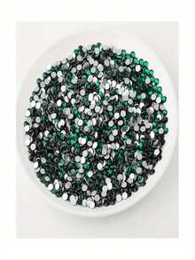 2000 pièces de strass en résine plats vert foncé de 3-6 mm, pierres précieuses rondes en gelée pour la fabrication d'accessoires, chaussures, vêtements, cosmétiques, sacs, décoration