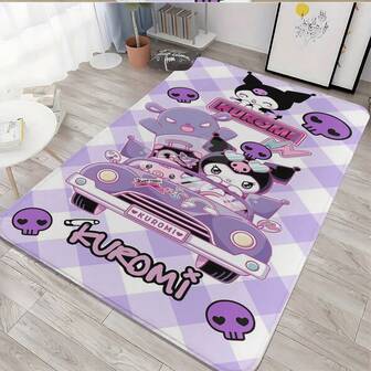 Sanrio Hello Kitty圣诞主题可机洗防滑长方形地毯 - 柔软涤纶纤维室内地毯，适用于卧室、客厅、玄关 - 可爱家居装饰，防滑功能，多种尺寸可选，厨房地毯