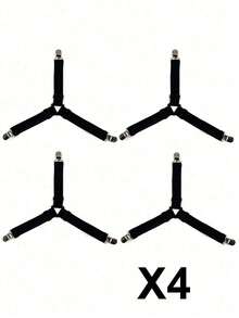 Adjustable Elastic Bed Sheet Straps Fasteners Set - Knitted Sheet Holders For Secure Bedding - Hand Wash Only Grippers For Mattress, Sofa, And Tablecloth - Universal Fit Sheet Clips, Triangle Bed Sheet Holders, Sheets Fasteners Clips, Adjustable Sheet Suspenders, Mattress Gripper Clips, For Bed Mattress Cover