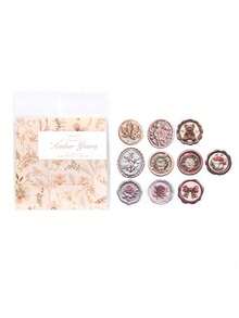 MOCARD 20 szt./opakowanie naklejek z wytłoczonym pieczęcią lakową, kreatywne naklejki estetyczne w stylu vintage, materiały do kolażu dekoracyjnego DIY, prezenty świąteczne, spersonalizowane artykuły papiernicze do scrapbookingu szkolnego