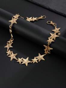 1 件时尚朋克星腰链，男士个性化魅力身体链，用于裤子装饰、情侣首饰、节日礼物