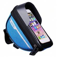 B-SOUL Bicycle Front Beam Bag, Bike Handlebar Bag, Rainproof Touchscreen Cycling Bag, 1L Large Capacity Multi-Function Bag - Multicolor - View 9