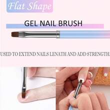 Nail Art Clean Up Brushes,Flat/Oval/Fine Angled Gel Nail Brushes,For Nail Art Design Painting DIY And Cleaning Polish Mistake On The Cuticles - Multicolor - View 8