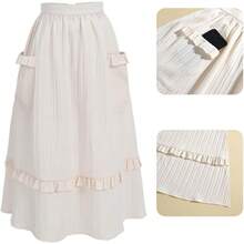 Prairie Dress Women Pioneer Dress Long Adult Colonial Costume With Apron Brown - 棕色 - 查看 5