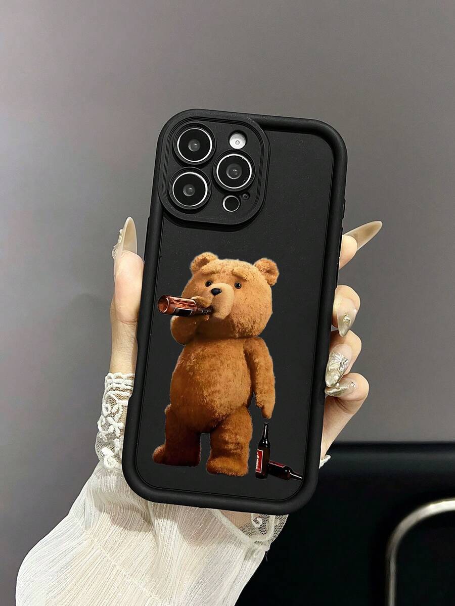 1 Stück Trinkbär Grafik Vollschutz TPU stoßfeste Handyhülle kompatibel mit iPhone 13/ A33(5G)/A32(4G)/A52(5G 4G)/S20FE/S21FE/A14(4G 5G)/S23/S23 PLUS/S23 ULTRA/S23 FE/A55 5G/S24/S24 PLUS/S24 ULTRA/A05/A05s/A15(4G 5G), iPhone 16 Pro Max/16 Plus/16 Pro/16