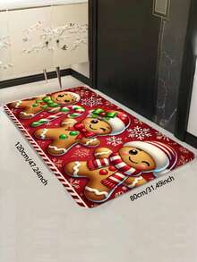 1 قطعة سجادة ذات نمط رجل الزنجبيل الكريسماسي مخصصة، مصنوعة من مواد فاخرة (مخمل بلوري خفيف الوزن وناعم)، مضادة للانزلاق وسهلة التنظيف والغسيل، مناسبة لديكور المطبخ وغرفة المعيشة والنوم، سجادة كبيرة لطاولة القهوة، سجادة ترفيهية، سجادة جانب السرير، ديكور المنزل، ديكور الغرفة، غرفة الأطفال، غرفة الألعاب، المدخل، متعددة الأنماط قابلة للغسيل في الغسالة، مقاسات متعددة