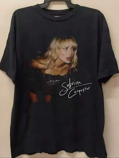 Camiseta Carpenter 90s Sabrina Rock Music Tour 2024 200g casual para todas las estaciones cómoda lavable a máquina con impresión única