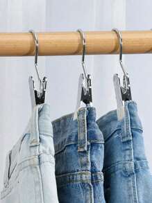 20个/10个/1个不锈钢衣夹，便携式裤夹，带挂钩阳台洗衣夹，适合收纳男女衣物、袜子、毛巾、帽子、围巾，四季皆宜，适合日常居家、卧室整理、旅行度假、房间浴室收纳/厨房/储物/浴室 - 彩色 - 查看 8