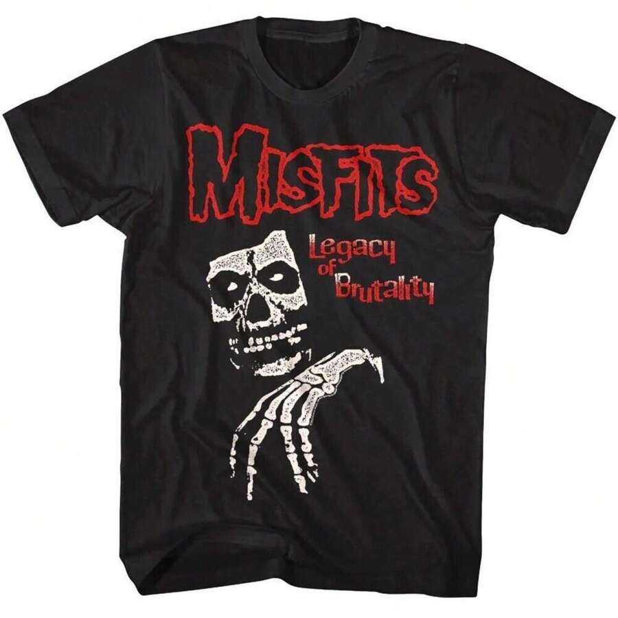 MISFITS T-Shirt Legacy Of Brutality Album Vintage Graphic TeesRelaxed Fit Casual Tees - màu đen - Xem 1