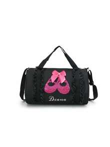 Bolsa de ballet con lentejuelas para niños, una mochila linda y una bolsa de viaje deportiva. Personaliza este bolso de hombro con tu nombre u oraciones festivas. Nombre propio, iniciales, números de la suerte, talla grande. Perfecto para viajes, salidas, baile, ejercicio, regalos a amigos, recuerdos, ocasiones de Navidad, Año Nuevo y regreso a clases.