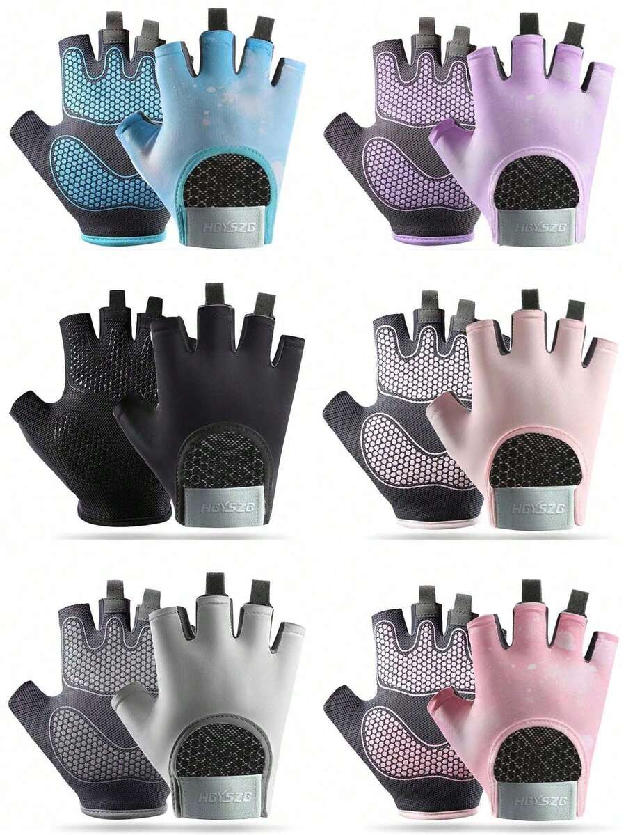 1 双女士薄款四季专业健身手套，瑜伽防护手套，高弹性舒适，掌心减震垫防滑耐磨，户外骑行手套
