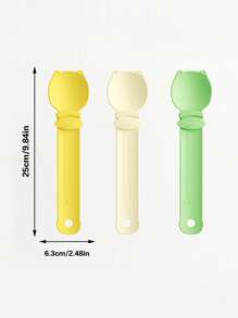 3 件易挤压猫粮分配器 - 长柄湿食舔勺、耐用塑料宠物零食勺、猫喂食工具（不含猫粮条）