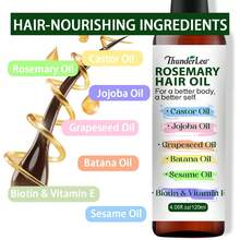 ThunderLea Rosemary Hair Oil - Promotes Healthy Hair Growth And Strong Roots - Contains Pure Rosemary, Castor, Babassu, Jojoba And Sesame Oils - With Biotin And Vitamin E - White - View 6