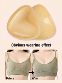 ZBEIAIR 4 Pcs Of Double Sided Self-Adhesive Bra Pads, Chest Pads Adhesive Pads, Reusable Padding Pads, Bra Bikini Invisible Thickened Chest Pads Waterproof For Swimming