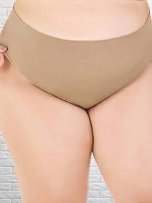 Kit 3 - Calcinha Cós Duplo Sem Costuras Plus Size Confortável Zee Rucci - Bege - Visão 8