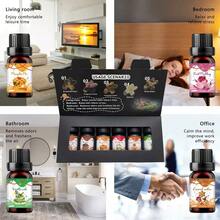 6pcs/1pc Christmas Fragrance Essential Oils, 6pcs Gift Box Set, Water-Soluble Oils, Air Freshening Aromatherapy, For Humidifier, Aroma Stone, Candle, Diffuser, 10ml Oil, Suitable For Living Room, Bedroom, Kitchen, Christmas, New Year, Gift