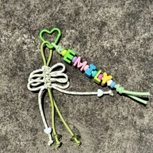 1pc Floral Design Custom Bag Charm, Acrylic Colorful Letter Keychain, Handmade Rope Sunflower Bag Pendant, Heart Keychain, Decorative Pendant, Christmas/Halloween/Easter/Mother's Day Personalized Gift,Apparel Accessories,Chic Autumn,Boyfriend,Girlfriend,Family,Friends