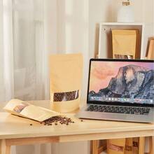 50 Pcs Kraft Paper Bags With Window, 10" X 15" Stand Up Pouches, Zip Lock Storage Bags For Packaging Products, Reusable, Sealable , For Small Business Home Use - Multicolor - View 4