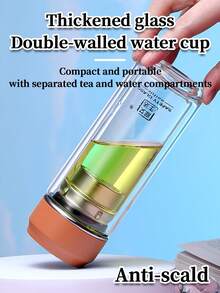 زجاجة مياه محمولة، كوب زجاجي مزدوج الجدران معزول، إبريق شاي مزدوج الجدران معزول، خيار هدية مثالي. قابل لإعادة الاستخدام ومزود بمصفاة شاي لتصفية أوراق الشاي، مصنوع من زجاج شفاف سميك عالي الجودة. مناسب للمناسبات التجارية والمنزل والسيارة أو الاستخدام في الأماكن الخارجية. سواء للمشروبات الساخنة أو الباردة - القهوة أو الحليب أو الشاي - هذا الكوب الزجاجي مريح للغاية.