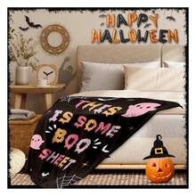 Halloween Blanket For Women Men, Boo Basket Stuffers For Women Men S, Spooky Horror Blanket For Adults, Cute Halloween Decorations For Bed Sofa Travel Fall Throw Blankets, 50"X60"Cozy All-Season  Blanket - Lightweight Comfort For Warm, Cloud-Like Comfort For Chilly Nights & Winter Lounging