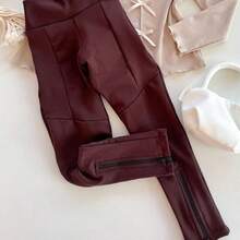 Children's Flannel Riding Pants, High Waist - Rỉ Nâu - Xem 1