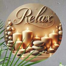 .8-Inch Zen Spa Round Metal Wall Art - Metal Sign Kitchen, Bedroom, Bar Decoration - Unique Design, Easy To Hang - Choice Home, Office Or Gifts, Room Decor, Random Style, Home Decor, Room Decor, Wall Decor Birthday Graduation - Multicolor - View 9