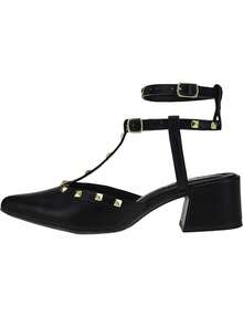 Women's Pumps Block Heel Shekinah Strap Studs Spike Carnation Fashion Simple Casual PVC Shiny Studded Party 2025 - 查看 3