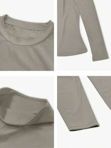 NcmRyu 1 Set Women's Stretchy Tight Dancewear Fitness Yoga Outfit For Outdoor Sports - Grey - View 5