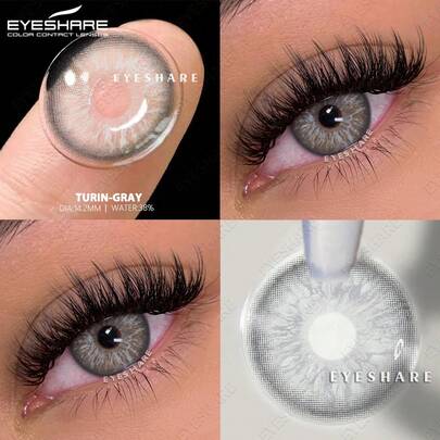 EYESHARE 1 par de Lentes de Contato Coloridas Novas para Olhos, Lentes Azuis da Moda, Lentes de Contato Verdes, Lentes de Contato Anuais para Olhos Castanhos, Cinzas, Beleza para Pupilas, Uso Anual,14.2mm - Sem Grau