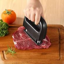 Meat Tenderizer Steak Tool, 48 Stainless Steel Ultra Sharp Needle Blades Meat Tenderizer Stapler For Tenderizing Steak/Beef/Pork/Turkey/Fish/Poultry/Veal Marinade. (Rectangle/Square/Round) - Black - View 2