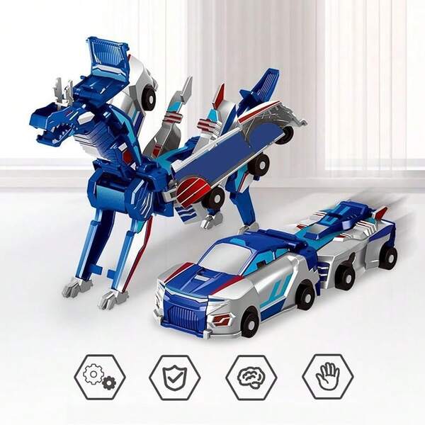 KaiLumina Transforming Racing Car & Magical Unicorn 2-In-1 Playset, Colorful Dynamic Transformation Model Toy For Boys & Girls