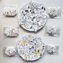 SNOOPY 40枚可爱卡通史努比儿童水杯笔记本文具盒装饰防水手账贴纸袋 (款式随机) - 彩色 - 查看 5