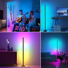 NBBUFF Đèn góc sàn 1 chiếc, đèn sàn LED đổi màu, đồng bộ nhạc, đèn chiếu sáng góc hiện đại có điều khiển từ xa và ứng dụng, chế độ DIY sáng tạo và chức năng hẹn giờ, đèn đứng thông minh LED cho phòng ngủ, phòng khách, phòng chơi game, trang trí Halloween và Giáng sinh, quà tặng sinh nhật. - đèn sàn - Xem 9