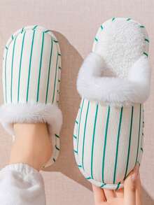 Pantuflas de felpa con cierre deslizante, pantuflas de interior cálidas para el hogar, el dormitorio, pantuflas unisex para pareja en otoño/invierno