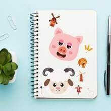 6/12 Pcs Farm Animal Stickers, Including Mini Pigs, Sheep, Cows, Horses, Cartoon Stickers For DIY, Face Decorations, Holiday Party Favor Bags, Model Fillers