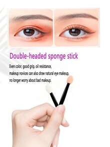 10支装双头眼影刷、化妆刷、乳胶化妆刷、唇膏刷、遮瑕刷、双头眼影棒、高光刷、化妆工具 - 彩色 - 查看 5