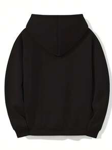 Women'S Casual Hoodie With I'Literally Just A  Print & Pink Bow Detail - Cozy Black Pullover With Pockets, Fall & Winter, Everyday Comfort Apparel | Playful Statement Hoodie | Soft Texture Hoodie,Hoodies For Women - 黑色 - 查看 2