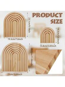 1/2/3pcs Wooden Rainbow Arch Decor, Bohemian Style Home Decor, Cutting Board Wooden Cutting Board Arched Wood Delicatessen Board For Kitchen Shelf Decoration - Multicolor - View 3