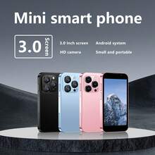 [Mini Smartphone ] Mini Phone | 3.0 Inch HD Touch Screen,  Android Phone For Students, Quad Core , Face Recognition, 2GB+16GB - Best Gift , Holiday & Birthday (Blue/Black/Pink).Phone Camera.Halloween Gift. Christmas Present. - 粉色 - 查看 2