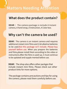 新款 Popoto 即时相机适用于 Mini11/12 胶卷，可作为生日礼物、派对、婚礼礼物派对（不含电池和胶卷）