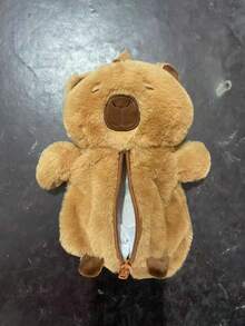 1 PC Capybara Plush Pencil Case, Soft And Cute, Creative Girl, Niche Student Stationery, Desktop Pencil Storage Bag